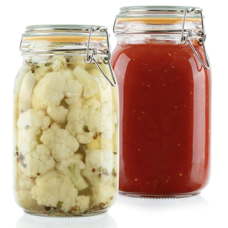 Galashield Glass Jars with Lids 50 oz Food Storage Jars with Airtight Lids Leak Proof Glass Canisters Kitchen Jars [Set of 2] - Image 1